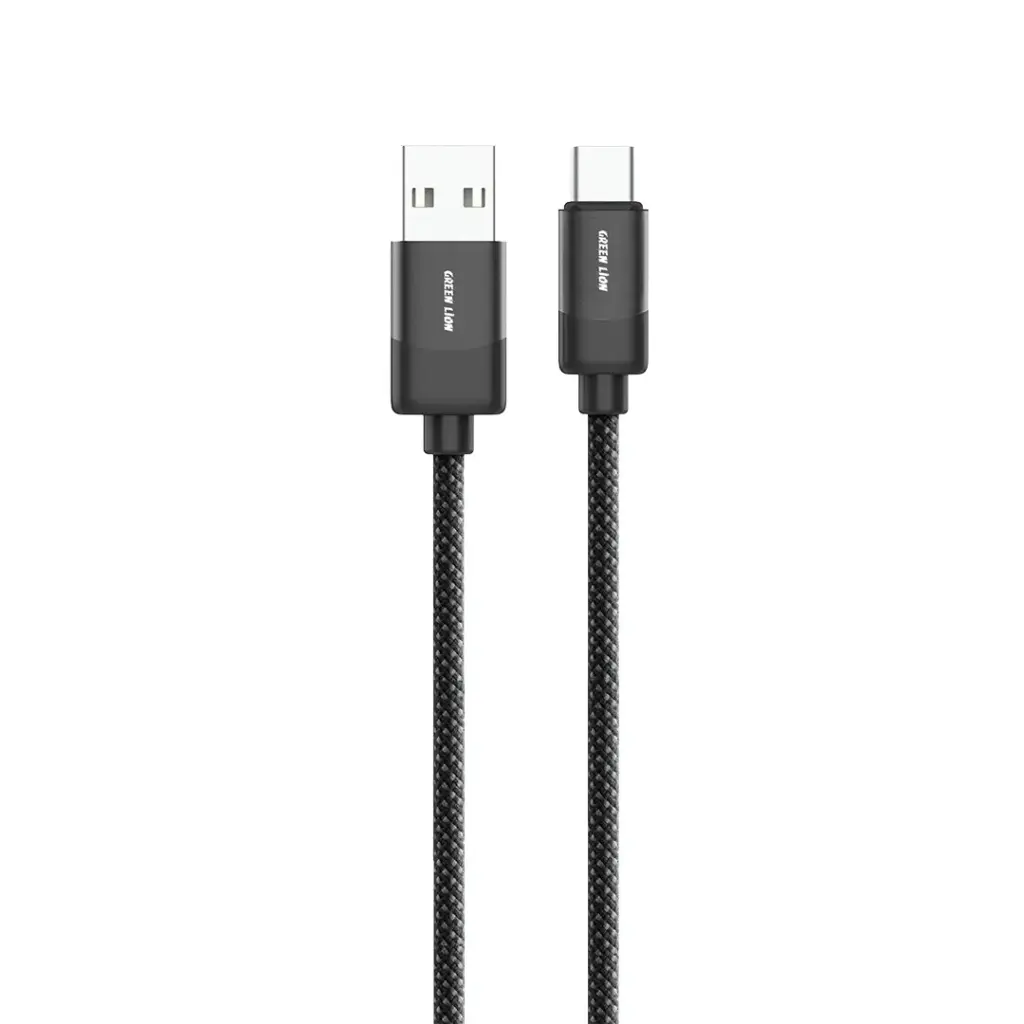 Green Lion USB-A to USB-C Braided Cable 15W – Black