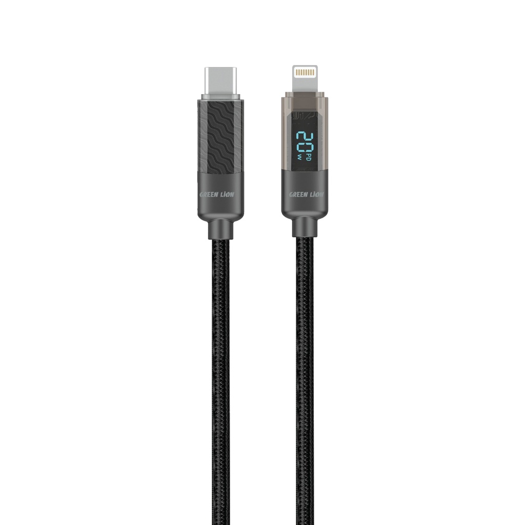 Green Lion Digital Display Cable USB-C to Lightning – Black