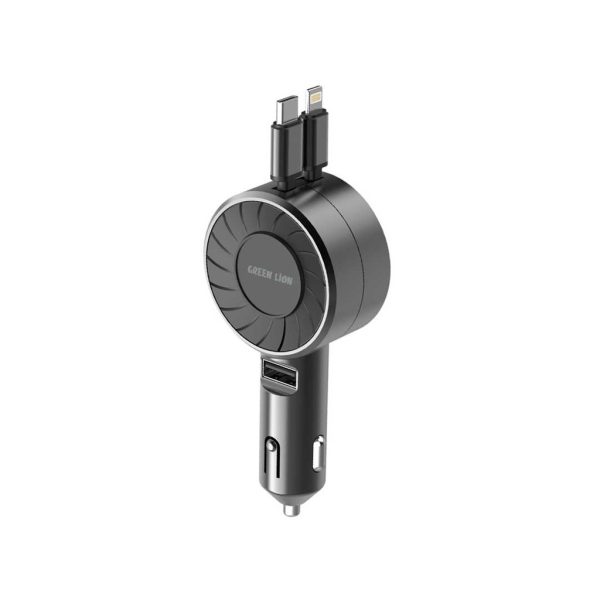 Green Lion Telescopic 50W Car Charger – Black