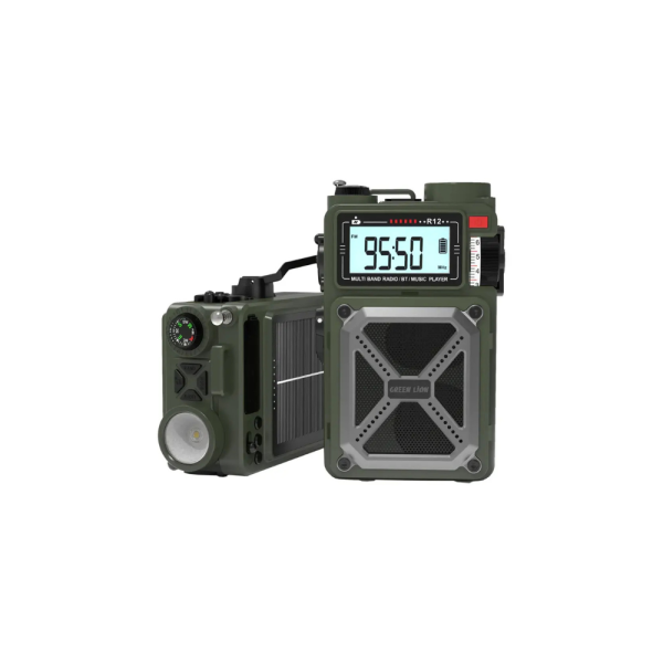 Green Lion Vintage Solar Pro Radio | Speaker | Power Bank | Compass | Flashlight – Green