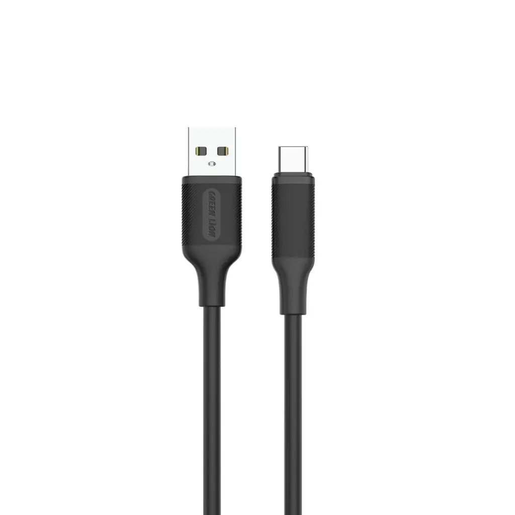 Green Lion USB-A to USB-C PVC Cable 2M – Black