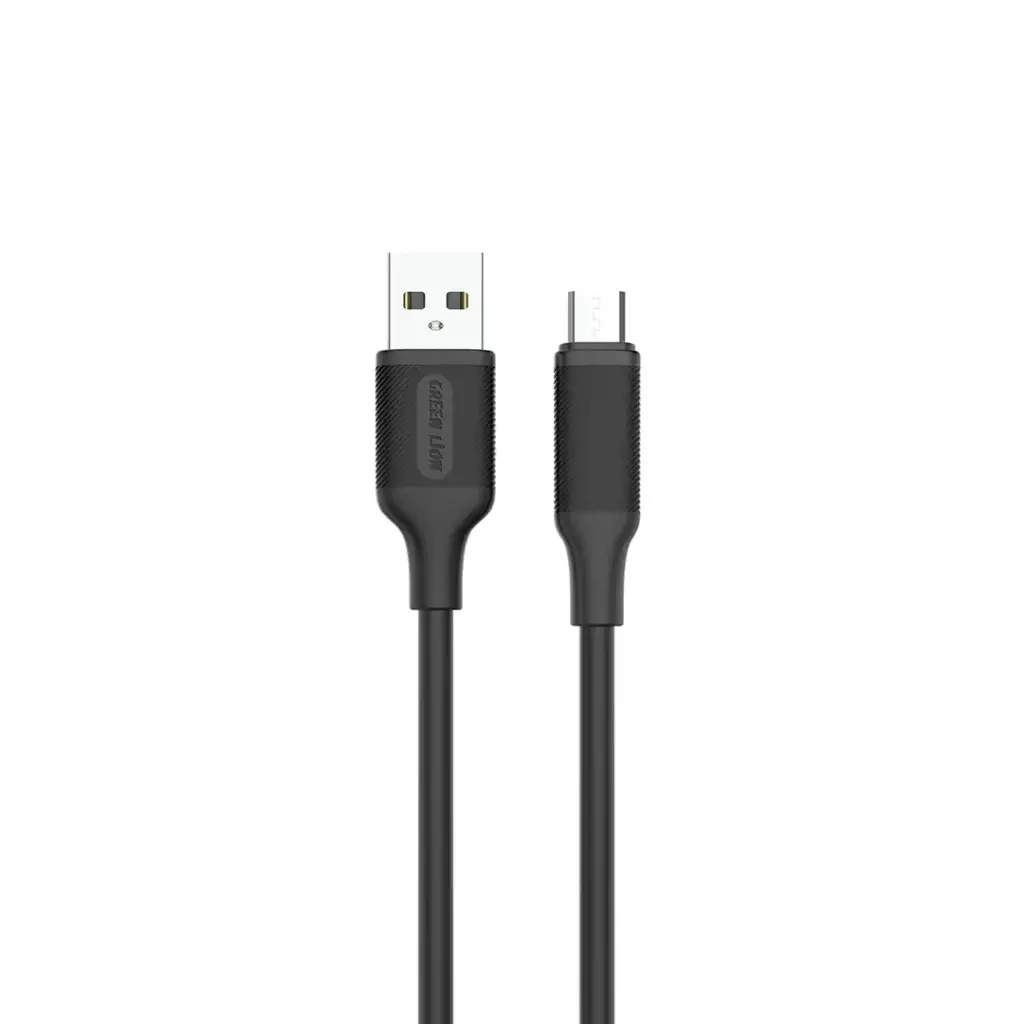 Green Lion USB-A to Micro PVC Cable 2M – Black