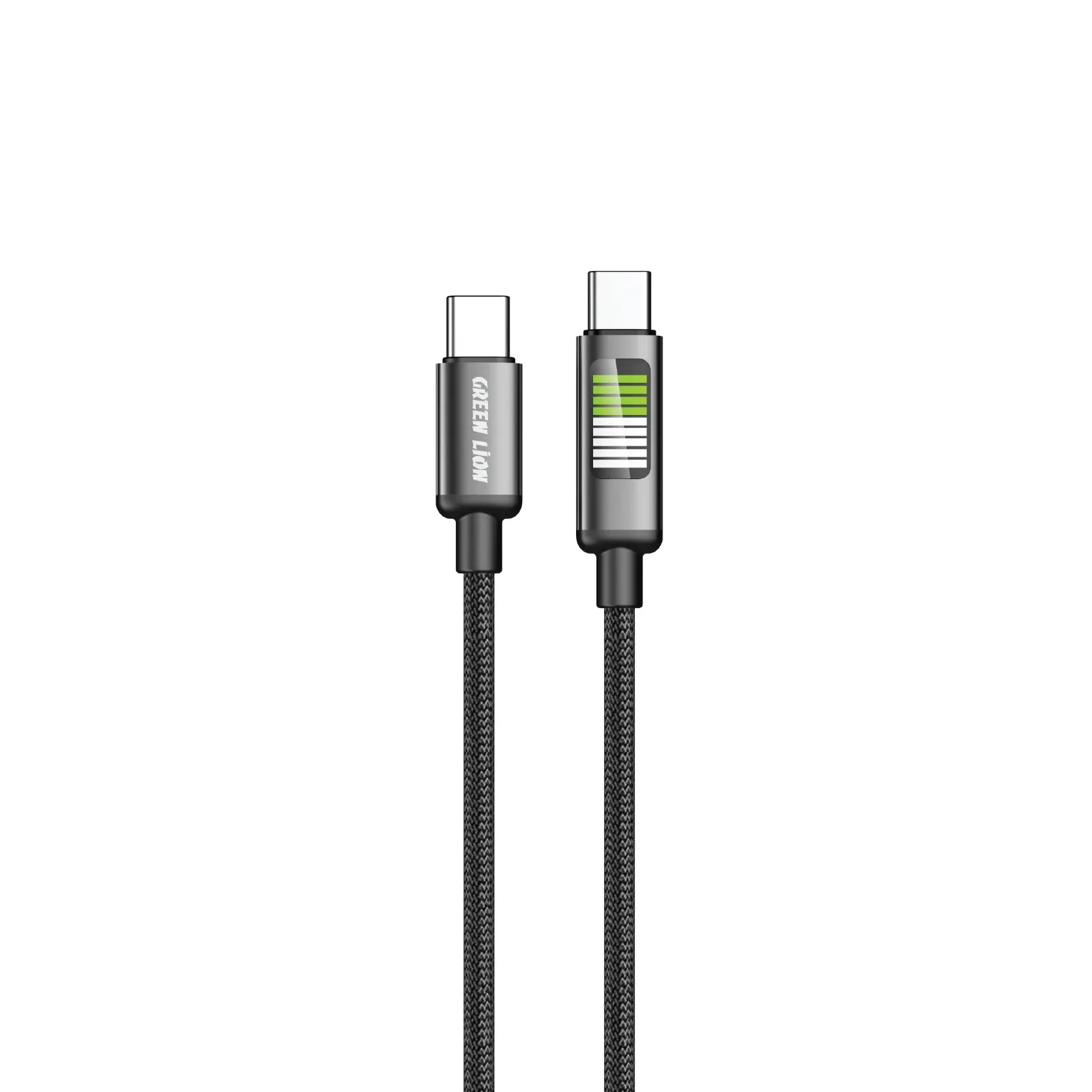 Green Lion Led Braided Cable Usb-A to Usb-C 1Meter – Black
