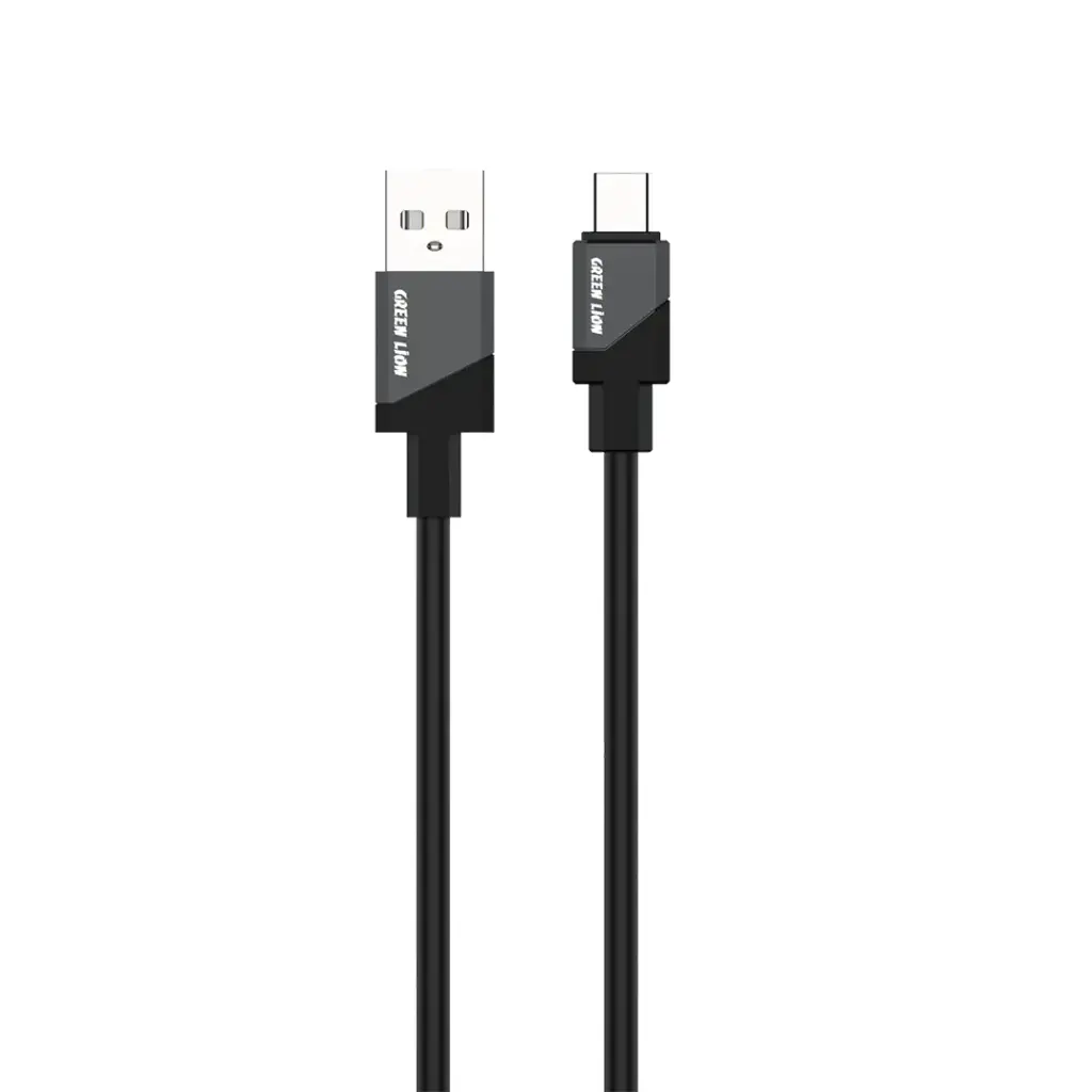 Green Lion USB-A to USB-C Silicone Cable – Black