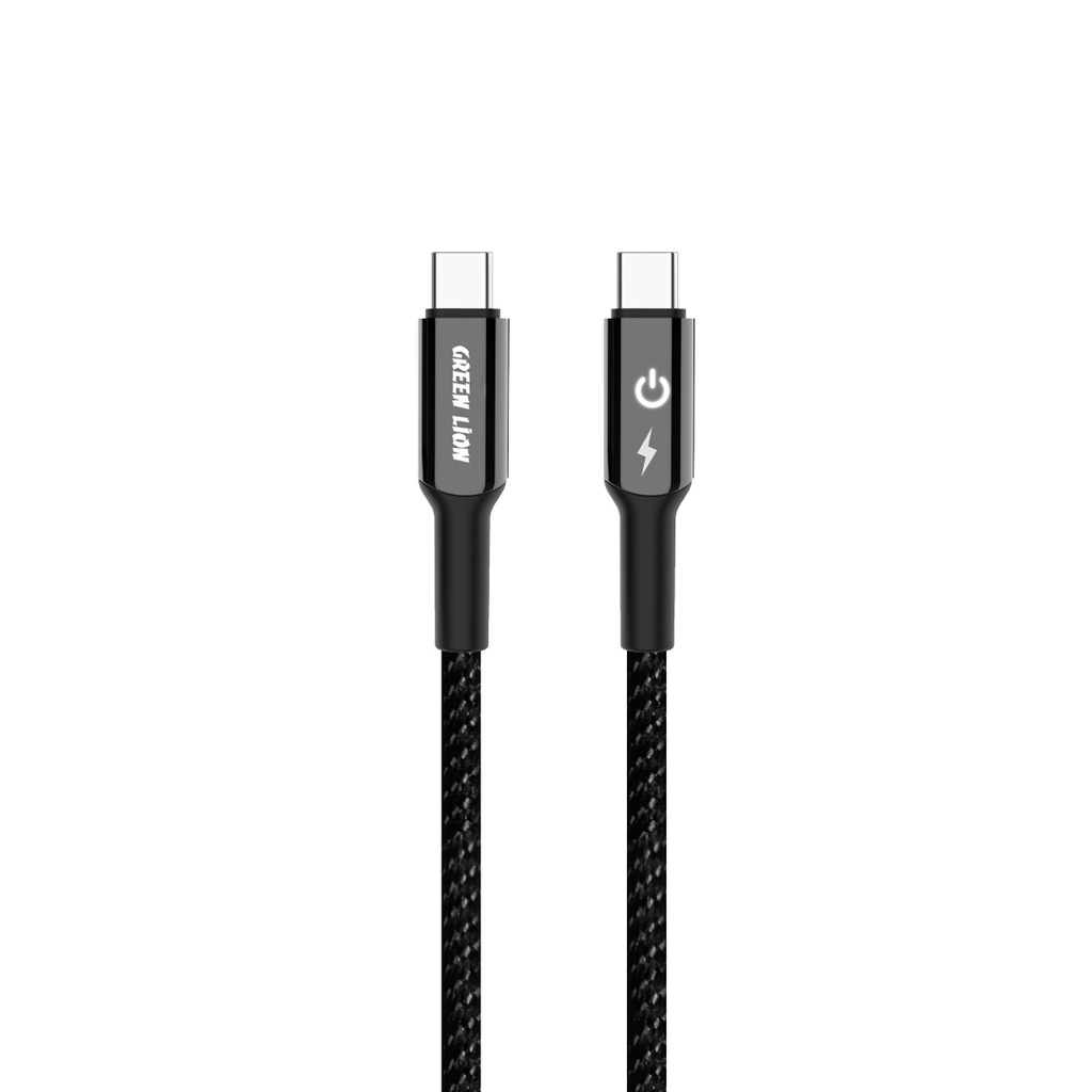 Green Lion USB-C to USB-C Braided Cable – Black