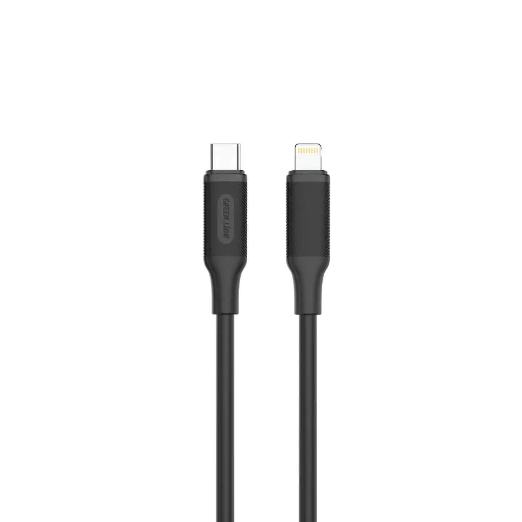 Green Lion USB-C to Lightning PVC Cable 2M – Black