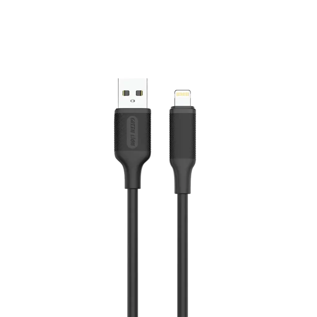 Green Lion USB-A to Lightning PVC Cable 2M – Black