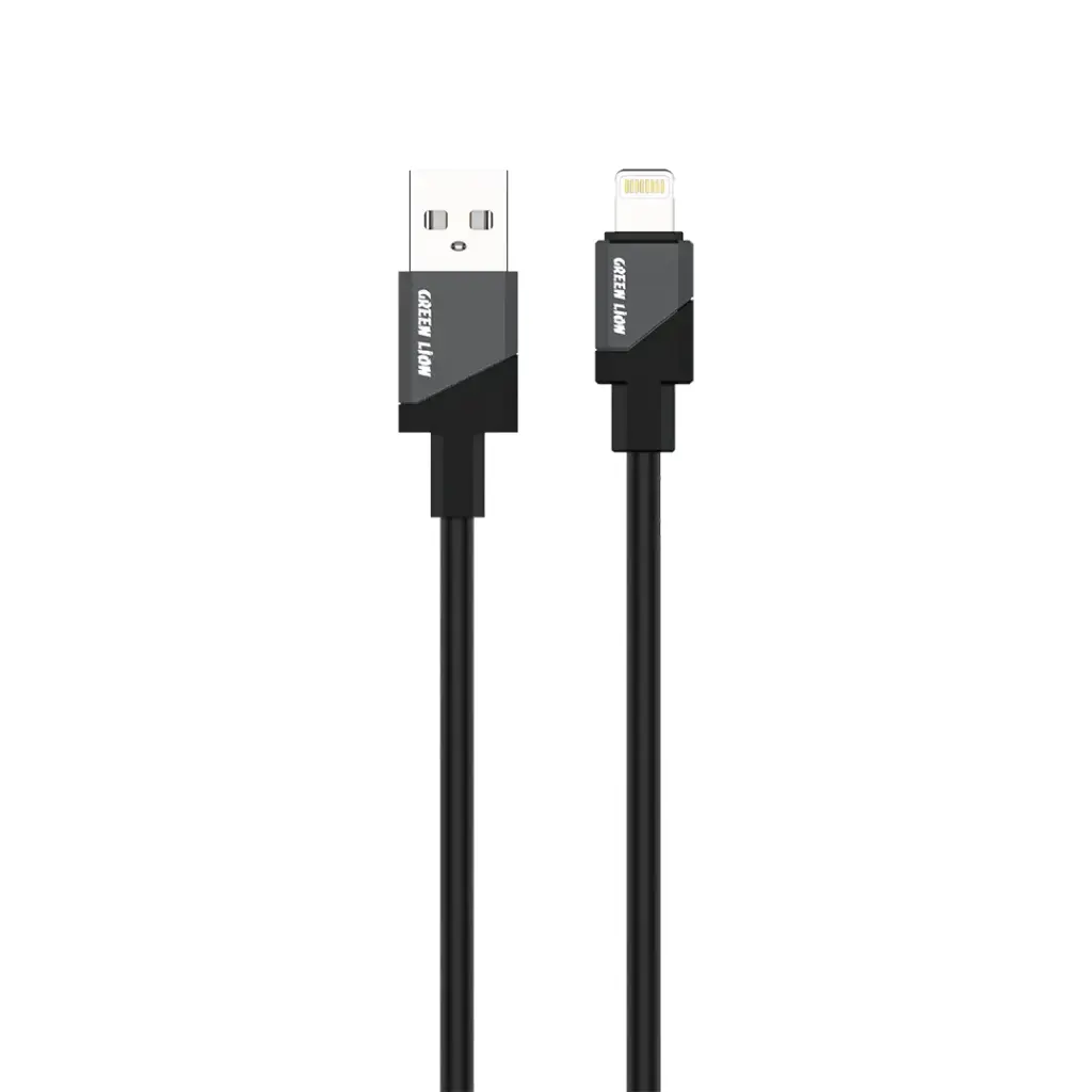 Green Lion USB-A to Lightning Silicone Cable – Black
