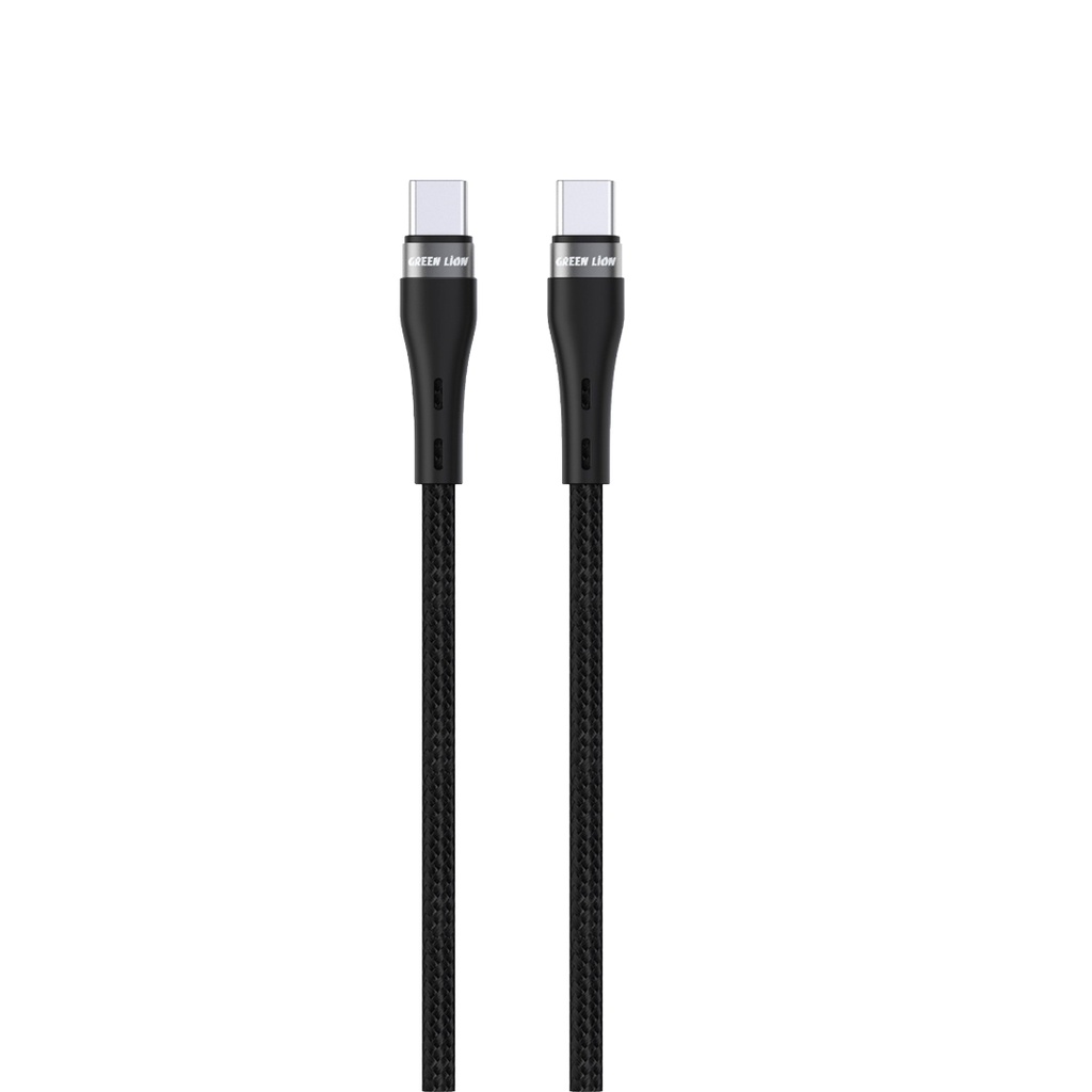 Green Lion USB-C to USB-C Braided Cable – Black