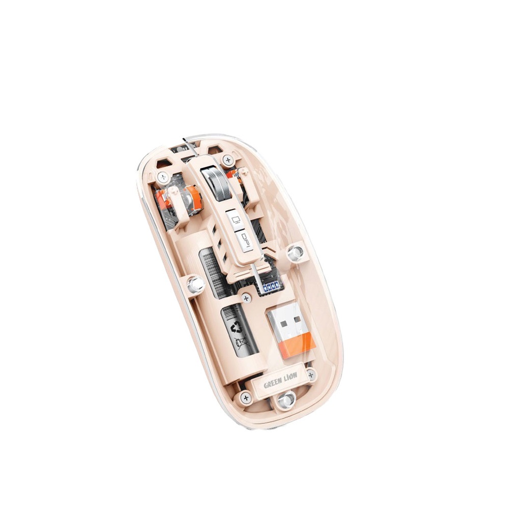 Green Lion Transparent Mouse 2 1600DPI