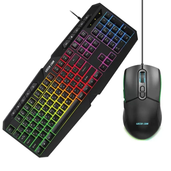 Green Lion GK-400 RGB Gaming Keyboard + Mouse – Black